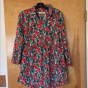 Seasalt Cornwall Water Floral Tunic Size 14 organic cotton